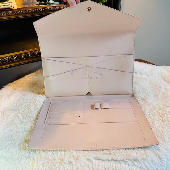 🎀 GLASS LADDER & CO. SOFT PINK VEGAN LEATHER PORTFOLIO OFFICE BAG 💼  FAIR - Picture 8 of 9
